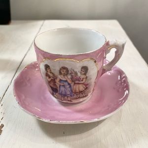 •Vintage• Victorian 3 Little Girls Cup & Saucer